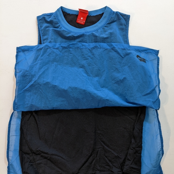 Nike Red Tag Blue Tanktop Nylon Mesh Underneath Men's Size S Small - Picture 3 of 5